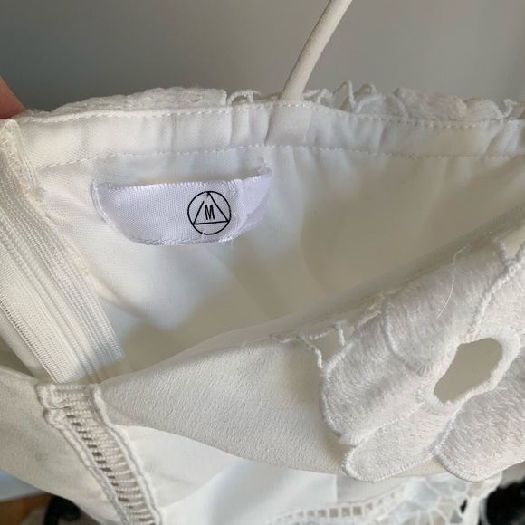 ASOS Missguided Frill White Lace Midi Dress - Picture 4 of 7